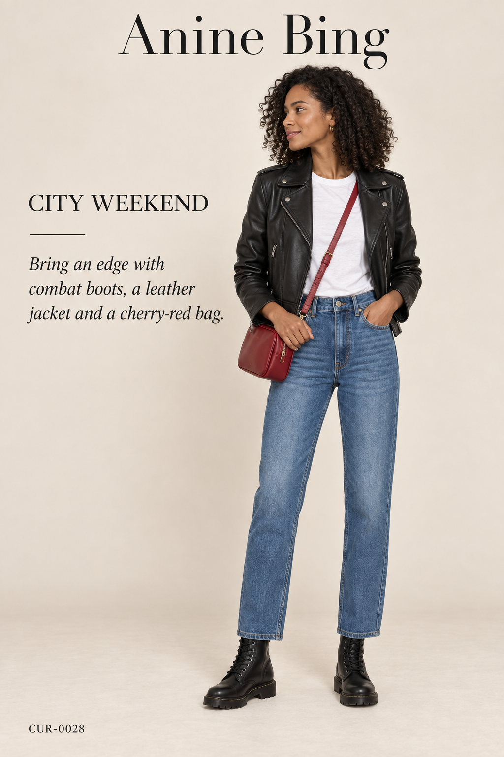 Anine Bing Beck High-Rise Straight Jean – Medium Wash