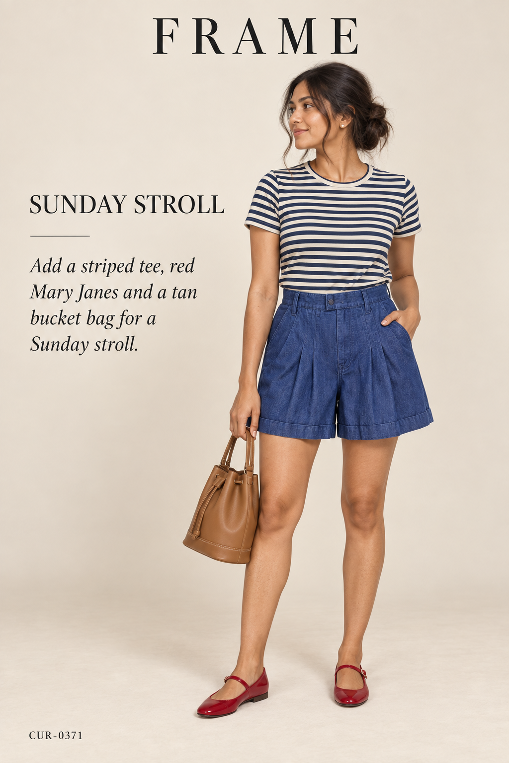 FRAME Pleated Wide Cuff Short – Rinse