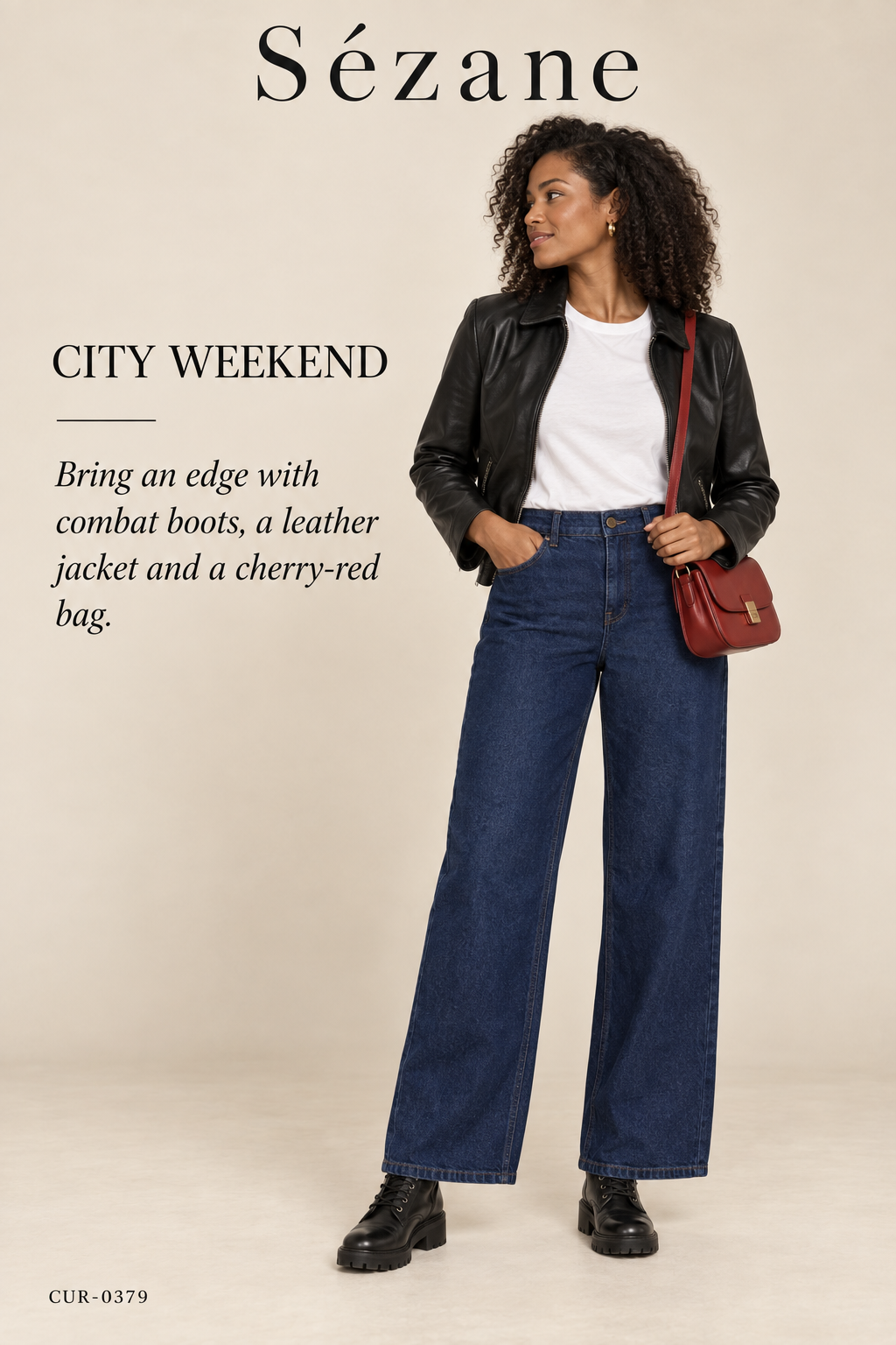Sézane Dark Indigo Wide-Leg Jeans