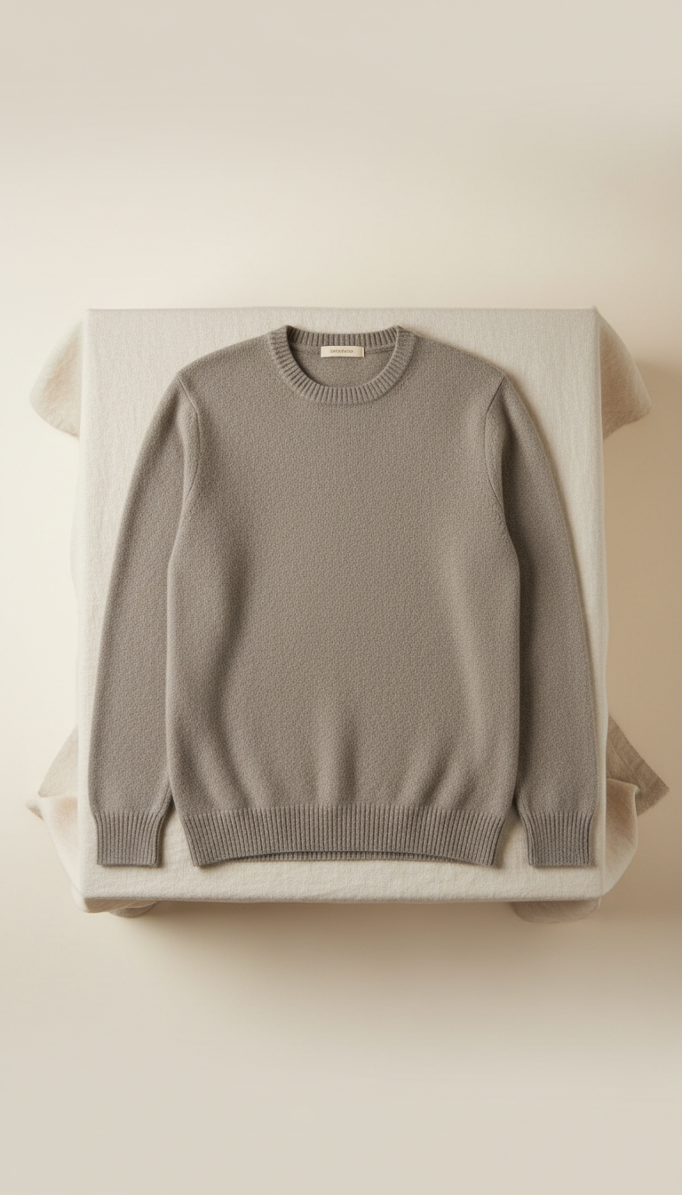Taupe Cashmere Knit Sweater