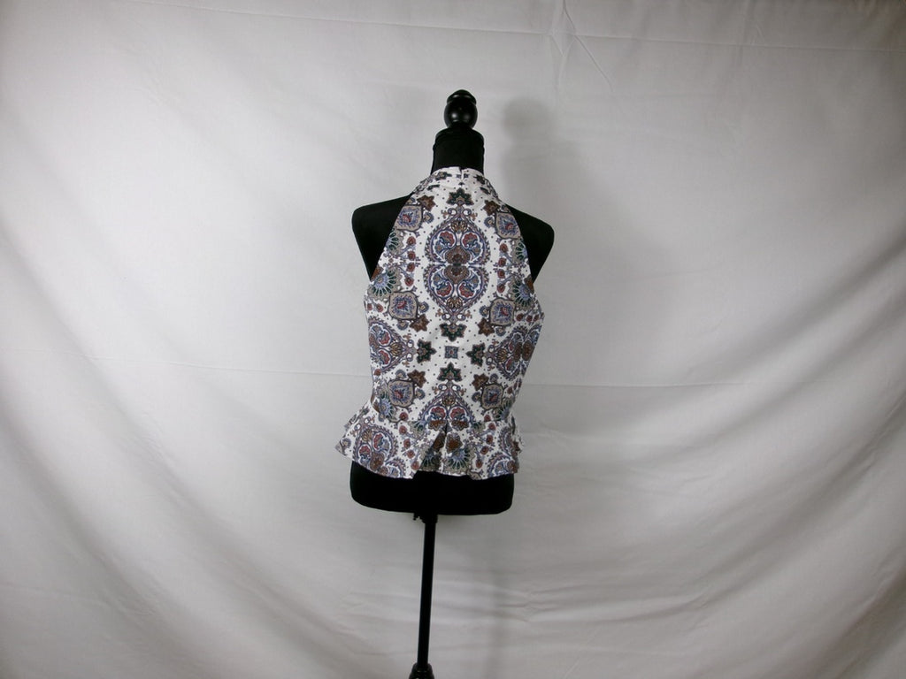 Veronica Beard Drey Paisley Halter Peplum Top – back