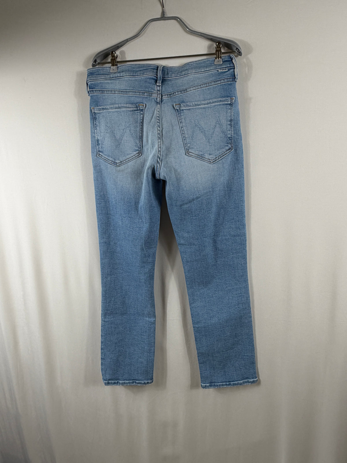 MOTHER Light Wash Cropped Bootcut Jeans — back