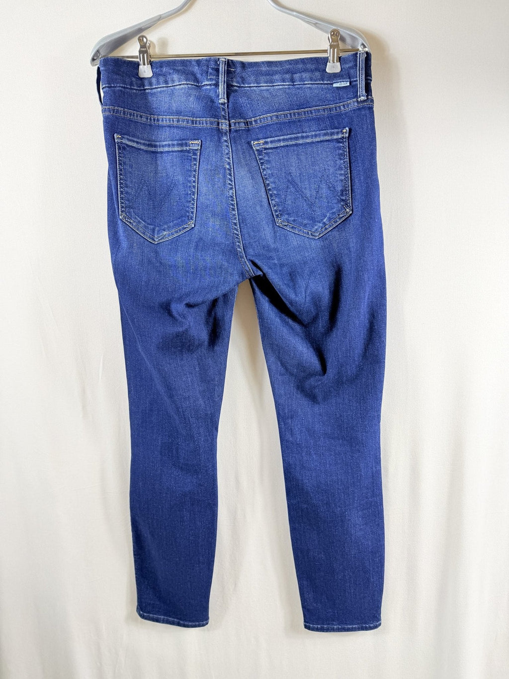 MOTHER Dark Wash Mid-Rise Kick-Flare Jeans - back