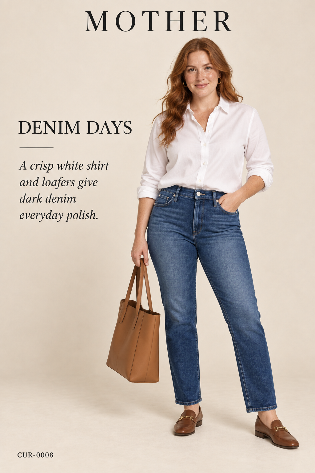 MOTHER Dark Wash Straight Jean