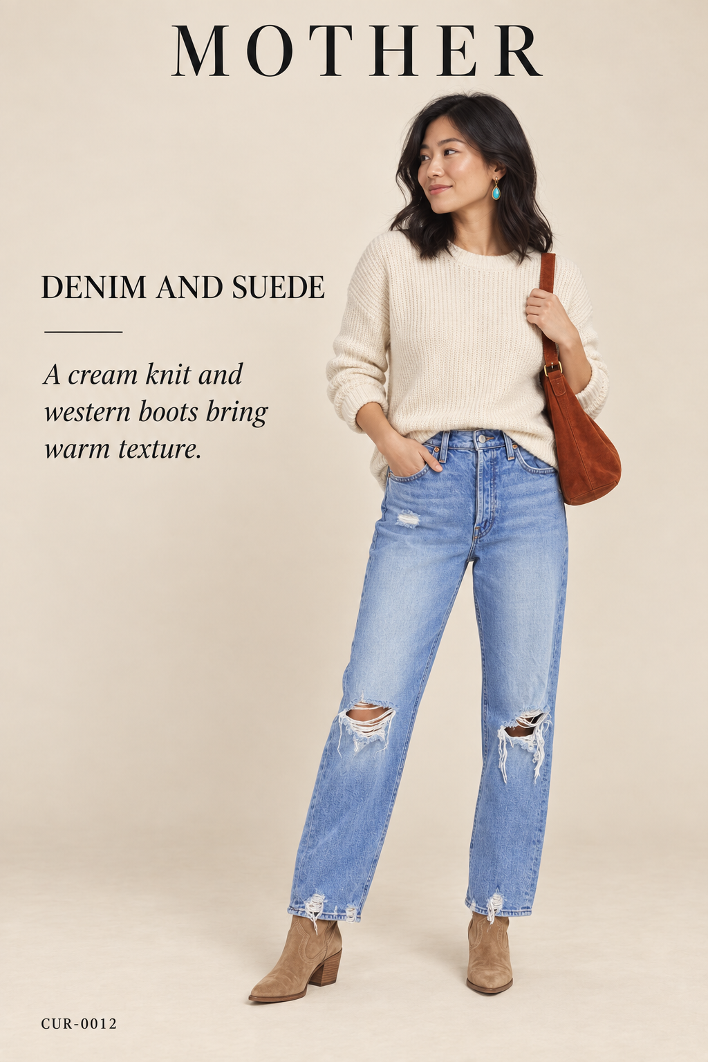 MOTHER Distressed Light Wash Boyfriend Jeans — styling illustration