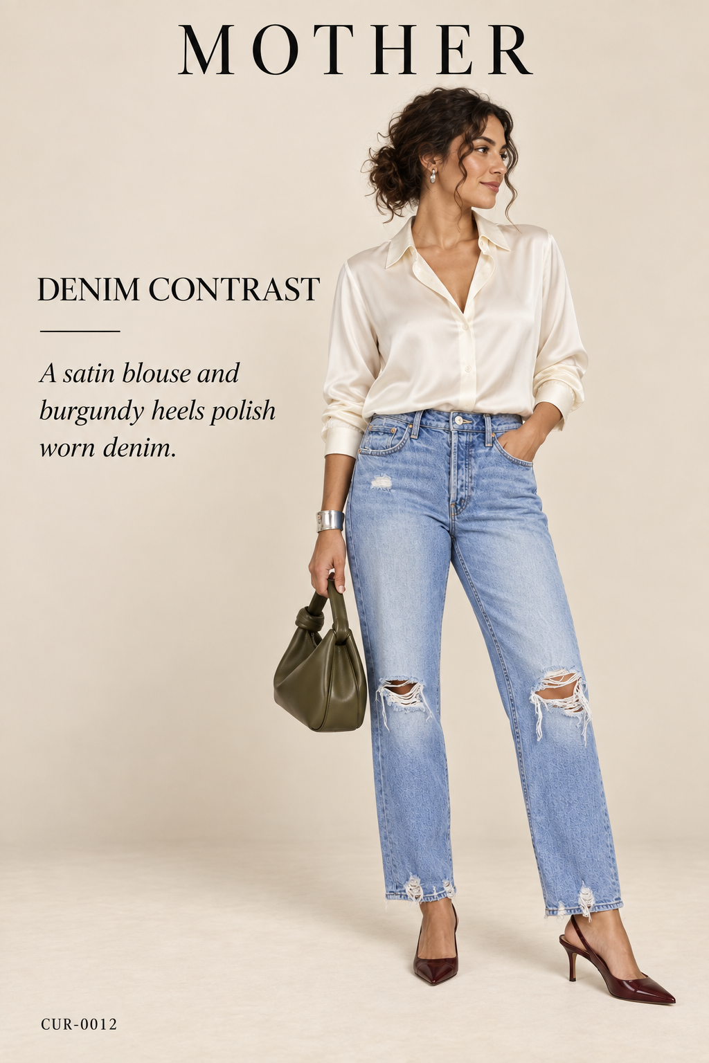 MOTHER Distressed Light Wash Boyfriend Jeans — styling illustration