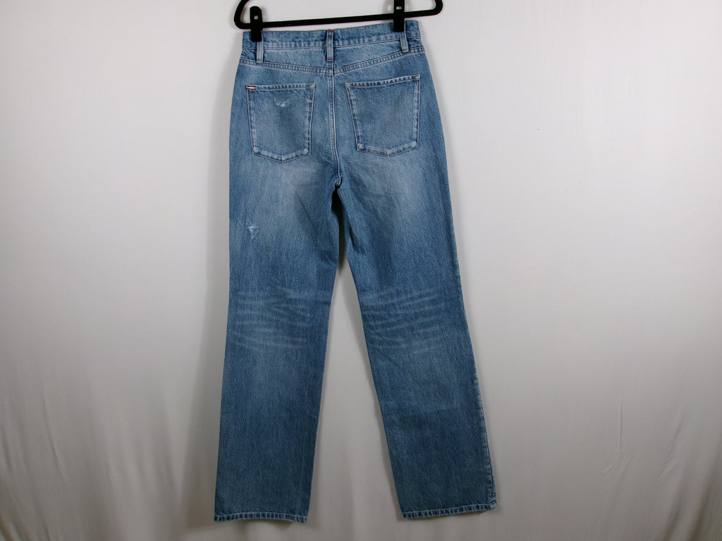 Alice + Olivia Distressed Wide-Leg Bootcut Jeans – Pasadena Blue – back