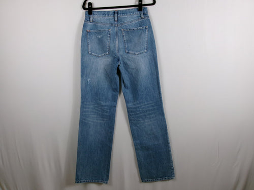 Alice + Olivia Distressed Wide-Leg Bootcut Jeans – Pasadena Blue – back