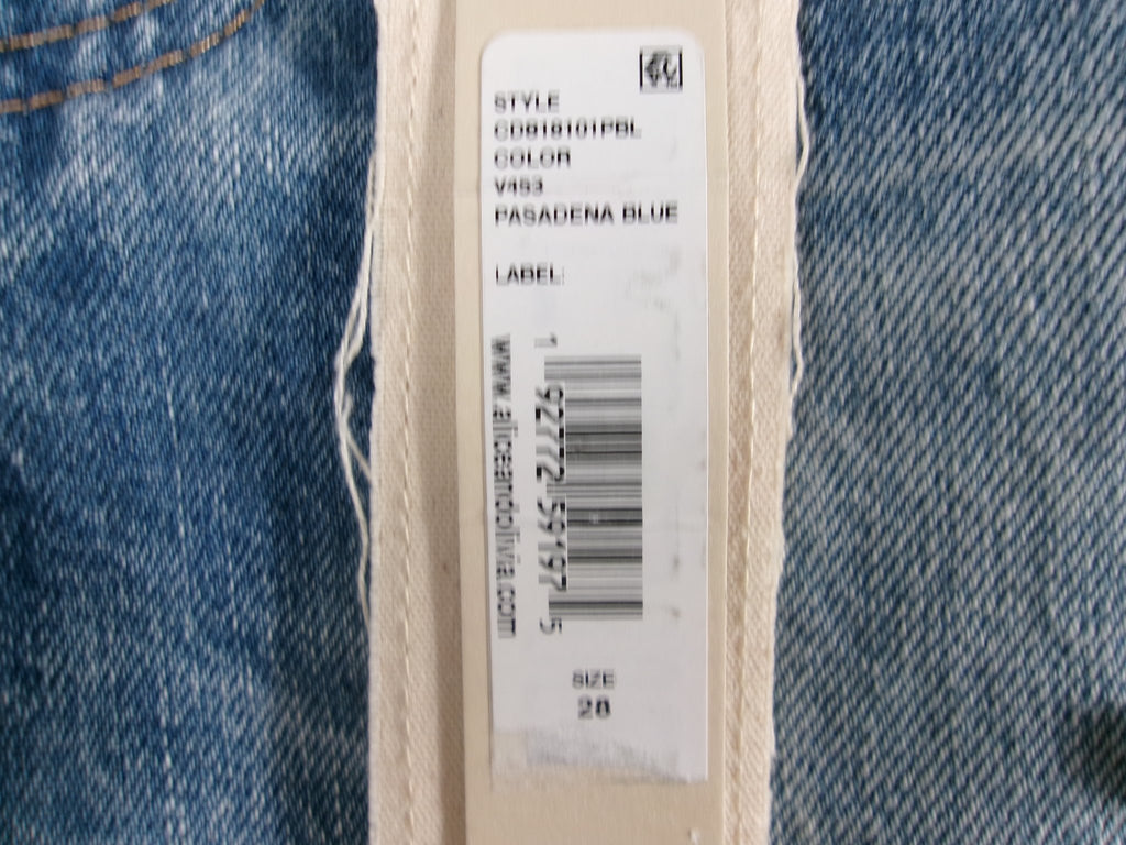 Alice + Olivia Distressed Wide-Leg Bootcut Jeans – Pasadena Blue – detail 2