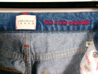 Alice + Olivia Distressed Wide-Leg Bootcut Jeans – Pasadena Blue – detail 4