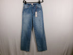 Alice + Olivia Distressed Wide-Leg Bootcut Jeans – Pasadena Blue – front