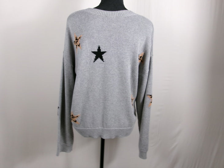 Rails Perci Sweater – Heather Grey Animal Stars – back