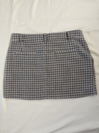 Rails Prim Mini Skirt – Lilac Navy Mini Check – back, showing the welt pockets and hem vent