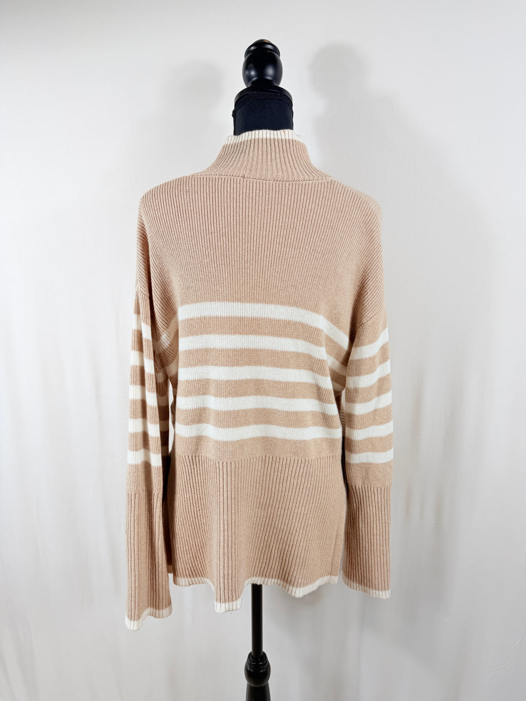 Rails Tessa Quarter-Zip Sweater – Sand Stripe – back