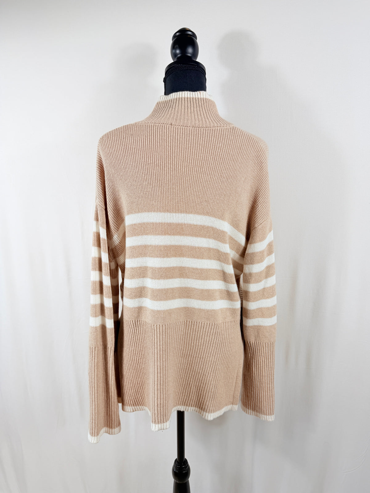 Rails Tessa Quarter-Zip Sweater – Sand Stripe – back