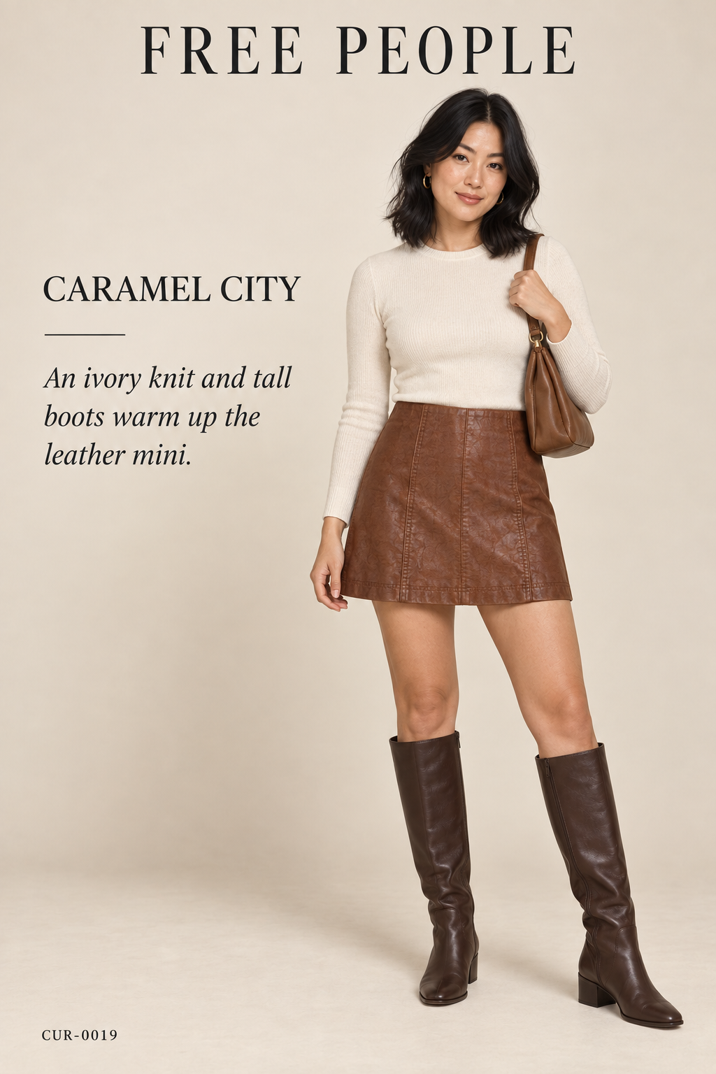 Free People Modern Femme Vegan Leather Mini Skirt – Brown