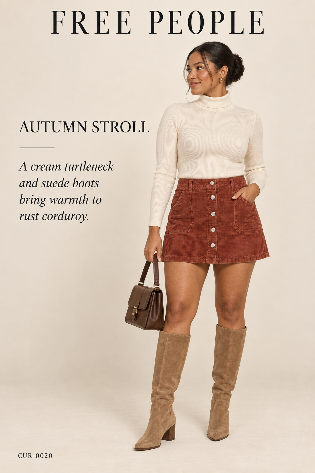 Free People Ray Corduroy Mini Skirt – Myrrh – styled: Autumn Stroll