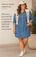 Veronica Beard Jeans Estee Raglan Dress – Waterfall – styled editorial look 3