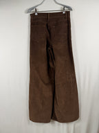FRAME Le Palazzo High-Rise Wide-Leg Corduroy – Tobacco – back