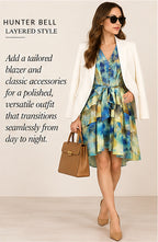 Hunter Bell Silk Watercolor Tie-Dye Belted Mini Dress – styled editorial look 3