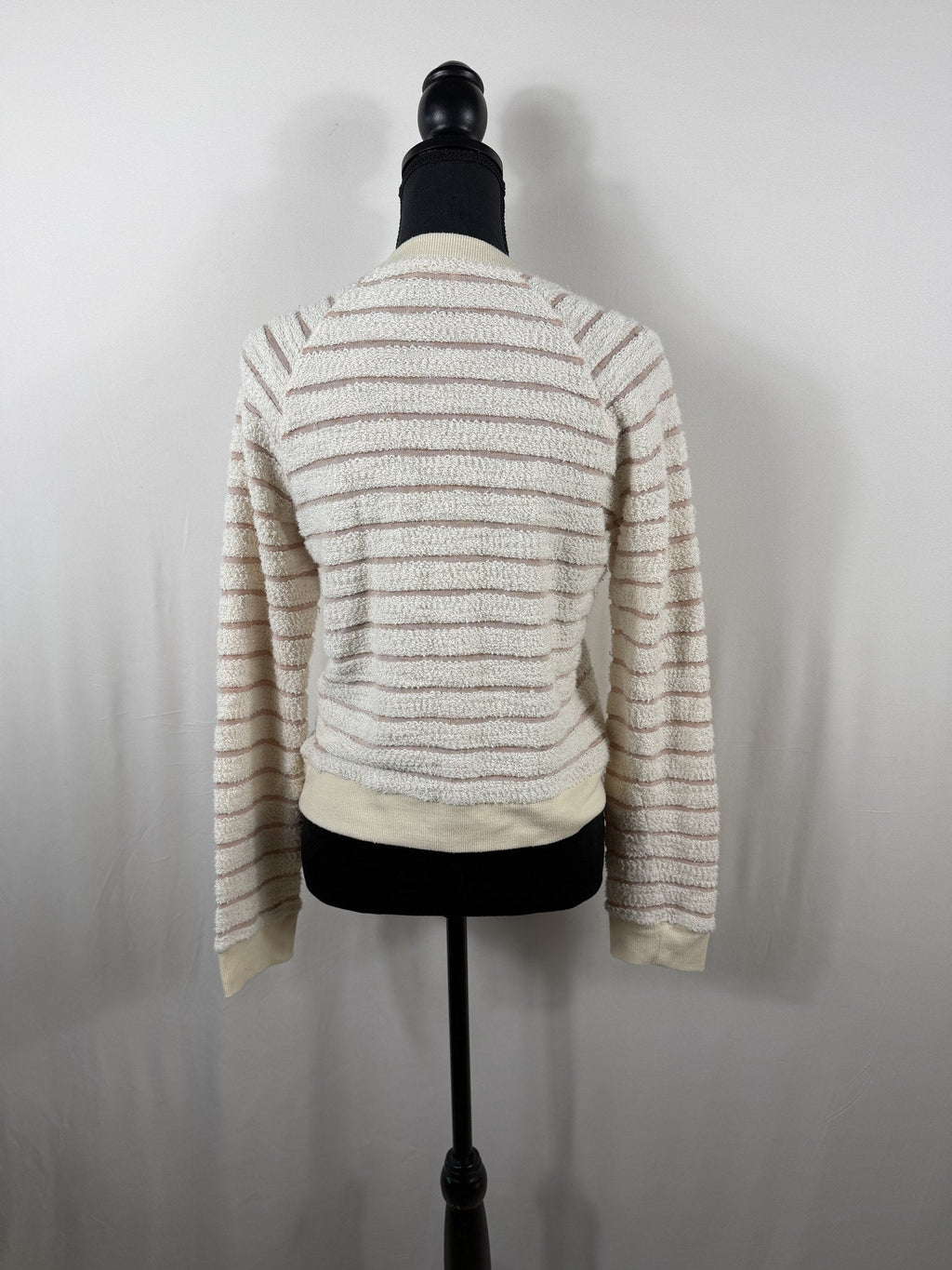 Faherty Pacifica Terry Crew Sweatshirt – Peach Cream Stripe – back