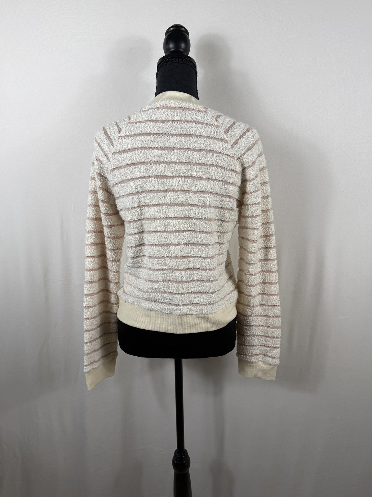 Faherty Pacifica Terry Crew Sweatshirt – Peach Cream Stripe – back
