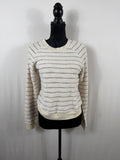 Faherty Pacifica Terry Crew Sweatshirt – Peach Cream Stripe – front
