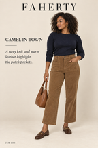 Faherty Phoebe Corduroy Patch-Pocket Pants – styled: Camel in Town
