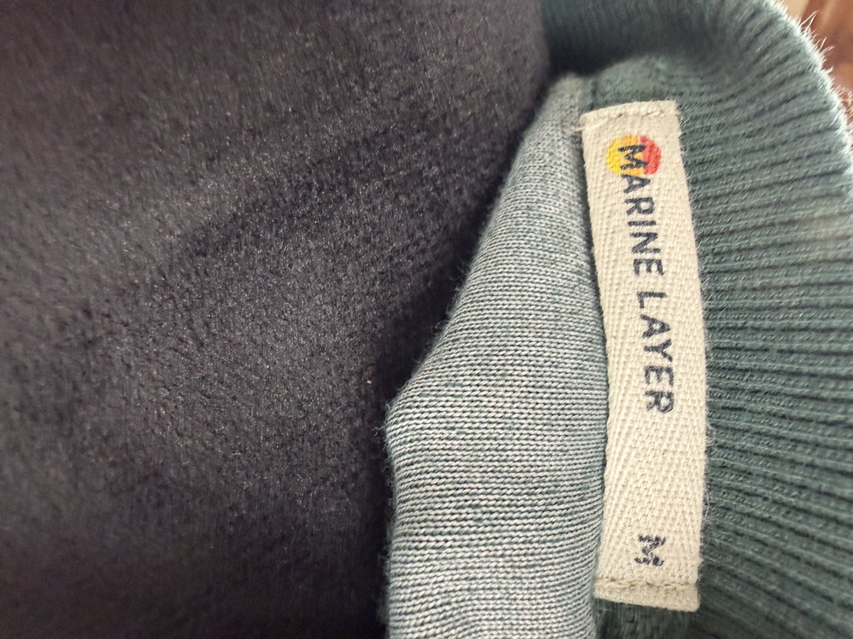 Marine Layer Green Crewneck Sweatshirt – label