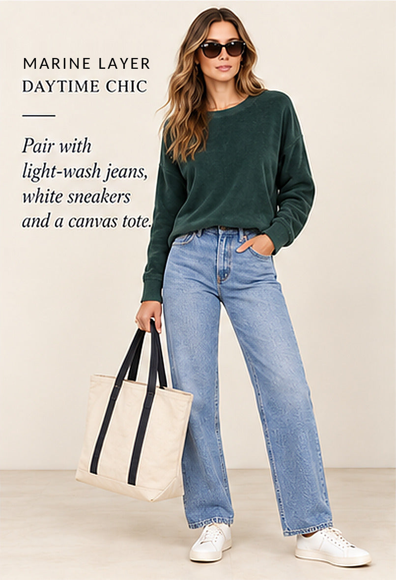 Marine Layer Green Crewneck Sweatshirt