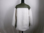 FRAME Oversized Recycled Faux Shearling Jacket – Ivory/Army Green – back