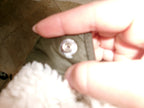 FRAME Oversized Recycled Faux Shearling Jacket – Ivory/Army Green – detail