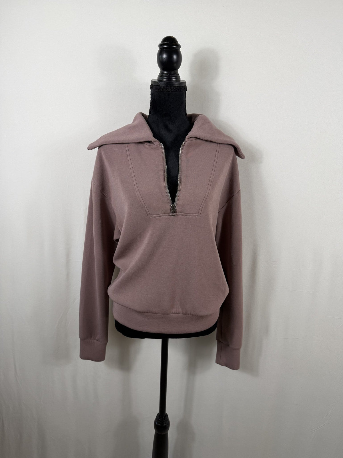 Varley Yates Half-Zip Sweat – DoubleSoft Rose – front