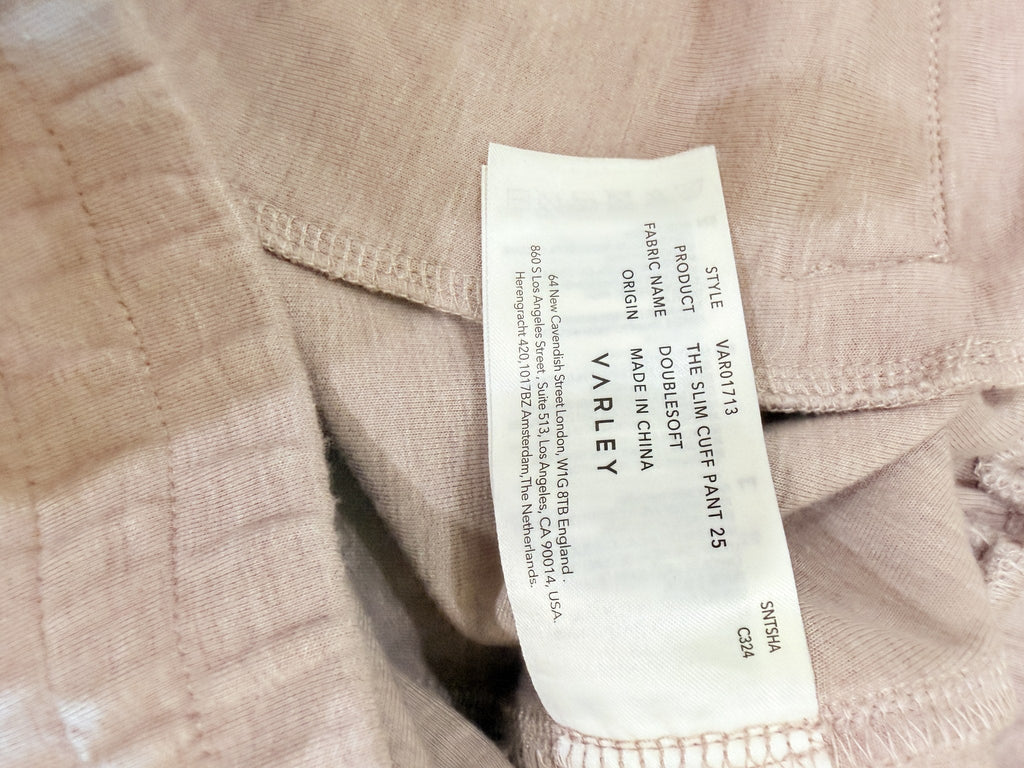 Varley DoubleSoft Slim Cuff Joggers – care label