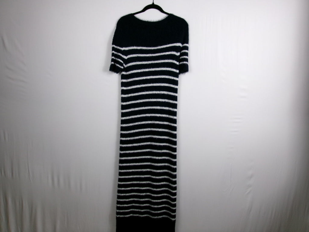 Khaite Helen Striped Brushed Silk & Cashmere Midi Dress – back