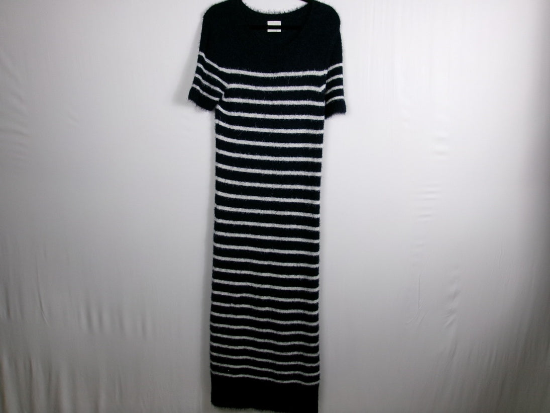 Khaite Helen Striped Brushed Silk & Cashmere Midi Dress – front