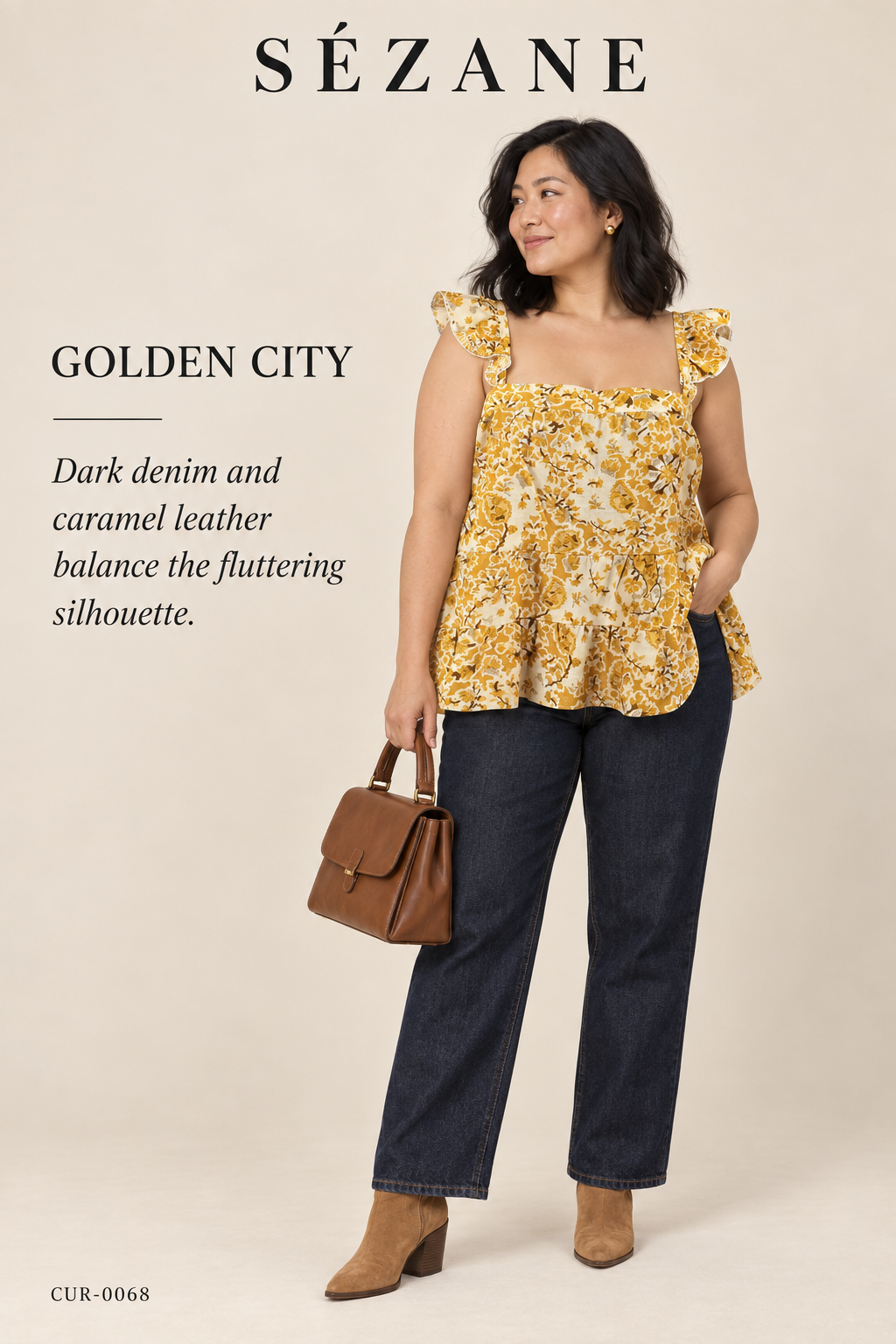 Sézane Cooper Blouse – Alcazar Ocre – styled: Golden City