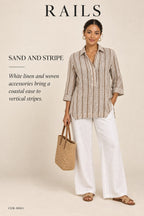 Rails Striped Button-Down – styled: Sand and Stripe