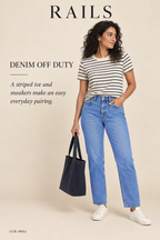 Rails The Topanga High-Rise Straight Jean – Medium Wash – styled: Denim Off Duty