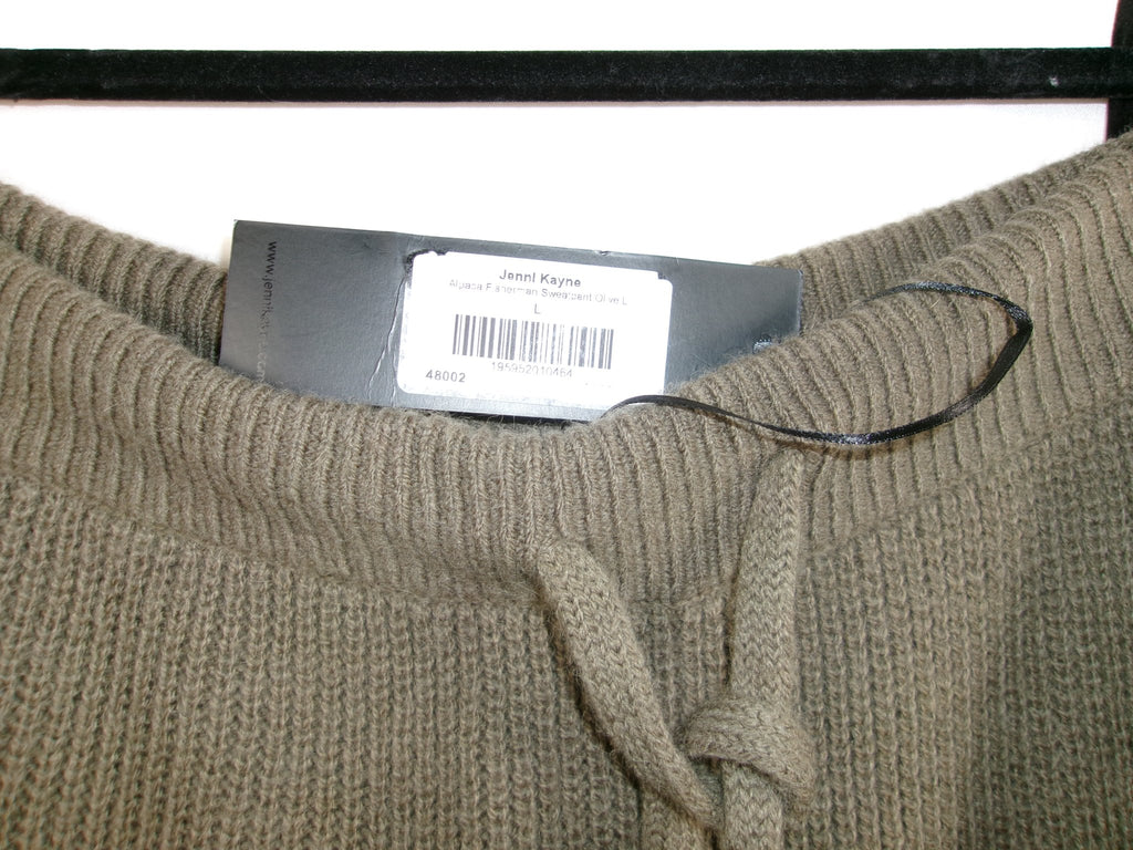 Jenni Kayne Alpaca Fisherman Sweatpant – Olive – detail