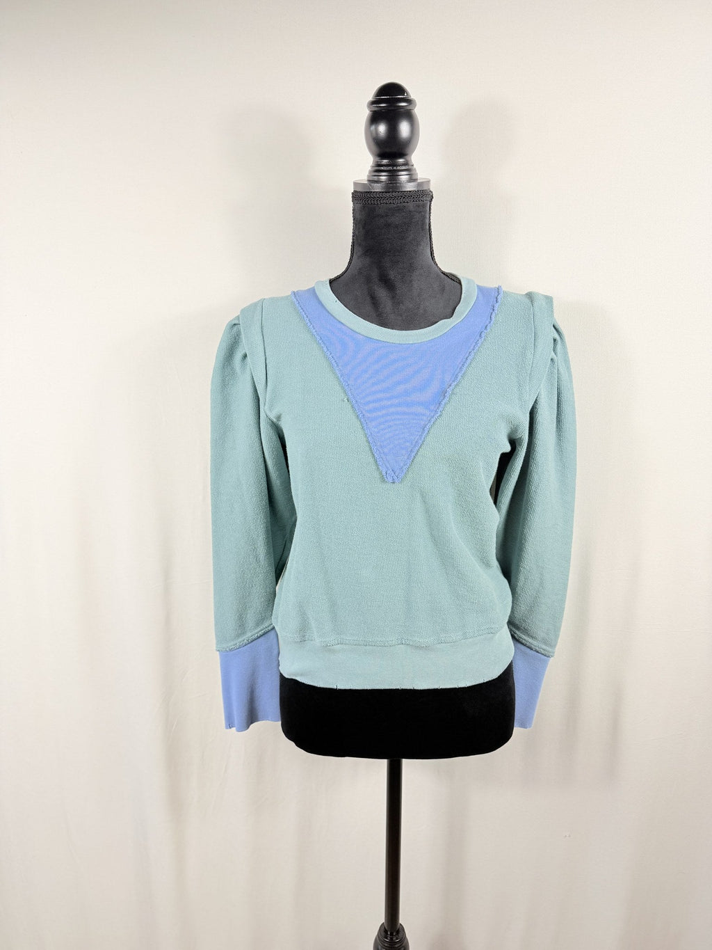 LoveShackFancy Colorblock Cropped Pullover – front