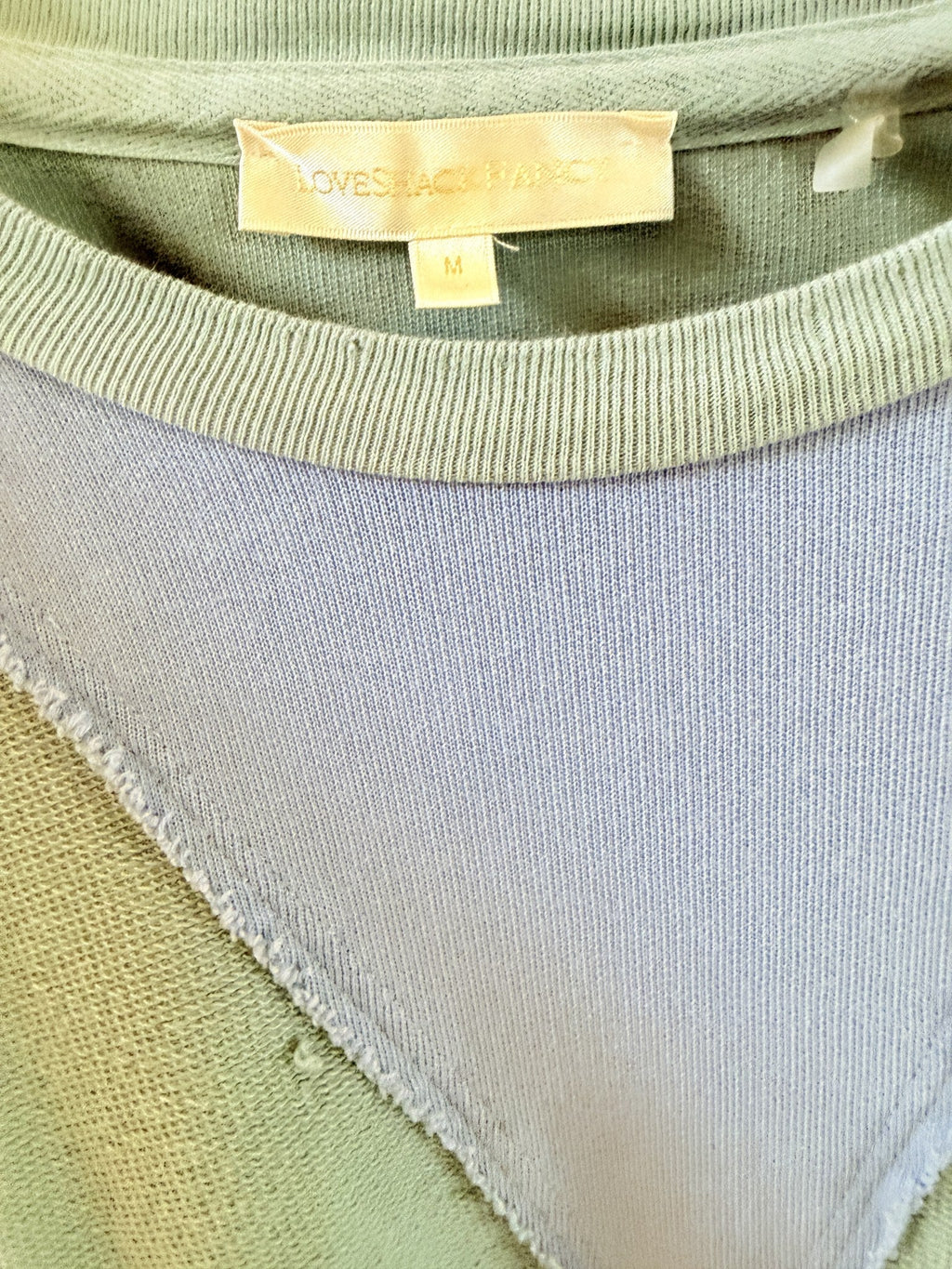 LoveShackFancy Colorblock Cropped Pullover – label