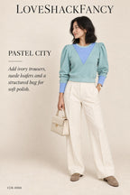 LoveShackFancy Colorblock Cropped Pullover – styled: Pastel City