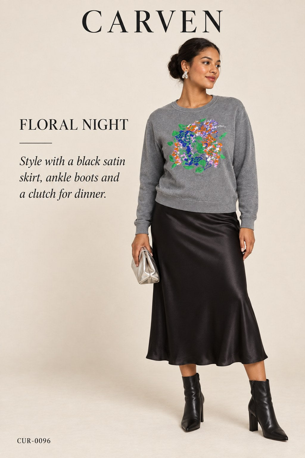Carven Floral Bouquet Embroidered Sweatshirt – styled: Floral Night