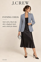 J.Crew Parke Blazer – Navy Gingham – styled editorial look 3