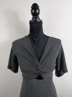 Favorite Daughter The Anywhere Dress – Black/White Stripe – detail