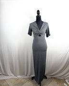 Favorite Daughter The Anywhere Dress – Black/White Stripe – front view 2