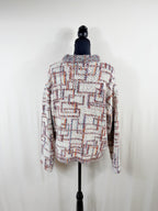Hunter Bell Abstract Tweed-Knit Mock-Neck Sweater – back