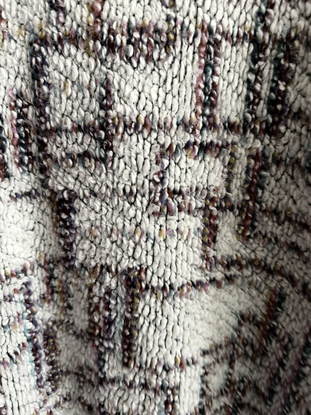 Hunter Bell Abstract Tweed-Knit Mock-Neck Sweater – knit detail