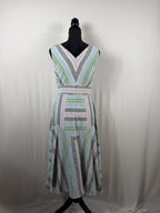 Hunter Bell Striped Knit V-Neck Dress – Pastel Multi – back